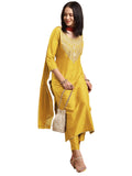Gosriki Women'S Rayon Viscose Straight Embroidered Kurta With Pant & Dupatta (Galpatiyo Yellow-Gs_Xl_Yellow_X-Large),Yellow,,B0DY81SVW6