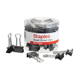 Staples Binder Paper Clips, 3/8 Inch Capacity, Small, 40-Pack, Black