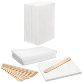 Oudain 27 Pieces Wood Wax Applicator, Includes 15 White Non-Woven Pads 2 Terry Cloth Buffing Towels and 10 Stirring Sticks for P