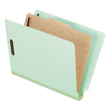 Pendaflex Pressboard EndTab Classification Folders, Letter Size, 1 Divider, 1.75 Expansion, Light Green, Straight Cut, 10/BX (
