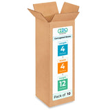Tall Moving & Shipping Boxes 4x4x12 inches (10-Pack) - Extra Strength 200 lb vs Regular - Corrugated Moving Boxes for USPS/UPS/F