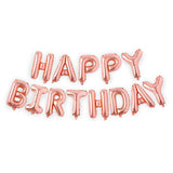 Rozi Decoration Rose Gold Letter Balloon Banner 13Pcs Happy Birthday Set