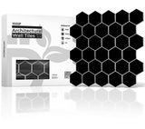 VViViD 11 Sheets Peel and Stick Black Gloss Faux Ceramic Hexagon Wall Tiles, Self Adhesive Backsplash 12 x12Kitchen, Bathr