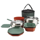Gerber Gear ComplEAT Cook Set - Dishwasher-Safe Camping Cookware for Outdoor Cooking - Includes Saute Pan, Stock Pot, 4 Plates,