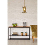Living District Lily 1-Light Mid-Century Metal Pendant In Brass Finish