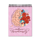 Vprint Docter Brain With Flower Spiral Wiro Unruled Blank Pages Notebook Diary Journal Drawing Book Black Paper A4 (Size 8X11)