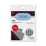 3L Scrapbook Adhesive Permanent Small PreCut 3D Foam Squares, 1/4Inch x 1/4Inch, 308pk, Black