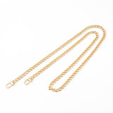Gold Purse Chain Strap, 43.3 Inch Replacement Bag Strap, Metal Braided Chain for DIY Handbag Shoulder Crossbody Bag