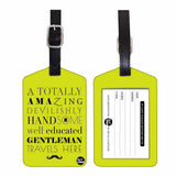 Nutcase Designer Luggage Travel Baggage Tags Set Of 2 With Name Card Inside Gentleman Travels