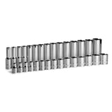 Capri Tools 3/8 in. Drive Shallow and Deep Chrome Socket Set, 6Point, 8 to 22 mm, 30Piece