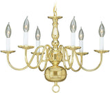 Livex Lighting 5006-02 Williamsburgh 6 Light Polished Brass Chandelier