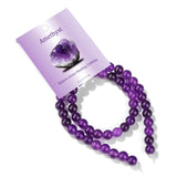 Risyfjew 50PCS 8mm Natural Amethyst Beads Gemstone Round Loose Beads for Jewelry Making Chakra Crystal Stone Beads for Bracelets