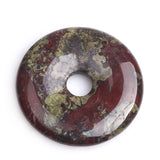 GEM-Inside 40mm Blood Stone Jasper Donut Beads for Earring Pendant Jewelry Making 1 Pcs