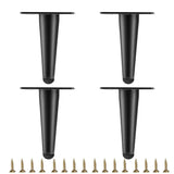 Smaxcn 4pcs 4 3/4 inch (12cm) Matte Black Metal Furniture Legs, Straight Metal Cabinet Legs with Level Feet