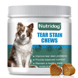 Nutridog Tear Stain Chews for Dogs - Dog Tear Stain Remover & Supplement with Antioxidant Blend, Vitamin C, Lutein - 120ct Beef