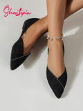 Shoetopia Pointed Toe Flat Black Belly For Girls-Eu39,Bronze,6,B0D5HG7TK7