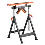VEVOR 4-in-1 Stand 440 lb Load Capacity, 33-50 in Adjustable Height, Folding Heavy Duty with Rack & Polished Multi-Directional R