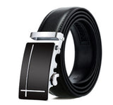 Zacharias MenS Faux Leather Belt Autolock Buckle Ds5306 (Silver Black; Free Size)