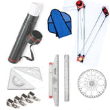 Mini Drafter Combo of Mini Drafter, Sheet Container Tube, Scale, Procircle, Set Square and Board Clips for Engineering Drawing f