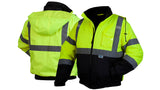 Pyramex Safety RJ3210X2 RJ32 Series Jackets HiVis Lime Bomber Jacket with Quilted Lining Size 2X Large