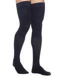 SIGVARIS Mens DYNAVEN Closed Toe ThighHighs w/GripTop 2030mmHg Medium Short Black