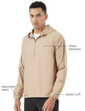 Pumpd Mens All-Purpose Windcheater With Front Zip Closure & Hoodie -With Self Packing Kit,Sand,Sand,L