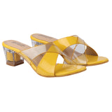 Shoetopia Women'S Stiletto Heel Sandal,Yellow,3,B0BY6W6XGZ