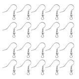TOAOB 100pcs Earring Hooks Hypoallergenic French Ear Wires with Ball and Coil 18mm Silver Tone Fish Hook Earrings Making Supplie