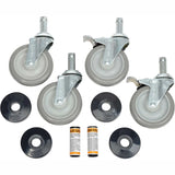 Nexel 5 Swivel Stem Casters 2 W/Brakes, Polyurethane, W/Bumper,1200 lb Cap, 4/Pk