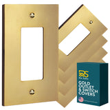 Rio Salto Rocker Light Switch Cover Plate Brushed Brass Gold Decorator Paddle GFCI Switch Plate Decorative Outlet Covers 1 Gang