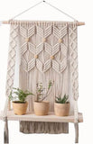 Love N Beyond Lilac Macrame Plant Hangers Indoor Outdoor Wall Planter Decorative Flower Pot Holder Boho Home Decor, With Real Wo