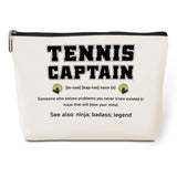 Inspirational Tennis Captain Noun Definition Makeup Bag Tennis Gifts Tennis Accessories Thank You Christmas Birthday Gifts for W
