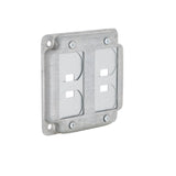 RACO 4 in. Square Cover, Universal Exposed Work, 2-Device, 6-in-1 Plates