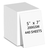 Premium White Cardstock Paper (5x7 Inch) - 440 Sheets, 200 gsm - Heavyweight Card Stock for Printing, Crafts, Invitations | Smoo
