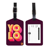 Nutcase Designer Luggage Travel Baggage Tags Set Of 2 With Name Card Inside Yolo