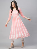 Gosriki Women'S Georgette Chikankari Embroidered Anarkali Kurti (Naav Peach-Nw1-Gs_L_Peach_Large),Peach,,B0BVWG1HXP