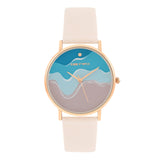 Joker & Witch Summer Blue Dial Beige Faux Leather Analogue Watch For Women