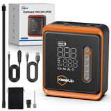 Tire Inflator Portable Air Compressor,3X Faster Portable Tire Tump with 10000mAh Battery, 150PSI Cordless Air Pump for Cars, Bik