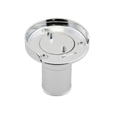 Whitecap Industries S-7021P Chrome Plated Zamac Gas Hose Deck Fill with Splash Guard - 3-1/8 Hose