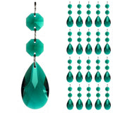 GOLDENHAITAI 20pcs Teardrop Chandelier Lighting Crystals Pendant Accessories Almond Prism Pendant Connected Glass Octagon Beads