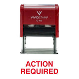 Action Required Office Self Inking Rubber Stamp (Red Ink) Large