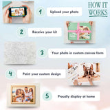 Dabble Paint by Numbers Kit – Paint by Numbers for Adults Beginners with Canvas Frame, Painting Kit for Adults, Flowers Design