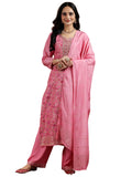 Libas Women'S Silk Blend Kurta Set (48853_Pink