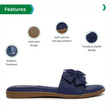 Ortho Joy Fancy Doctor Slipper For Women | Comfortable Stylish & Fashionable Footwear For Women,Navy Blue,5,B0BG8G43YV