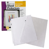 Charles Leonard Sheet Protectors, Top Loading with Binder Holes, 2 Mils Economy Weight, NonGlare, Letter Size, Clear, 50Pack(4