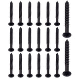 RuiJOTWAT 20X Chrome Guitar Neck Plate Mounting Screws Neckplate For Fender Strat Tele American Standard/Deluxe Guitars Black
