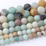 48PCS 8MM Frosted Amazon Stone Beads Energy Healing Beads for DIY Jewelry Bracelet Necklace Making for Jewelry Making 15Inch