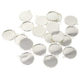Honbay 20Pcs Round Bezel Pendant Trays Blank Bases Cabochon Settings Trays For Jewelry Making (20Mm)