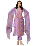 Anni Designer Women'S Rayon Blend Straight Printed Kurta With Pant & Dupatta (Zaggu Purple-Nw_L_Purple_Large),Purple,L