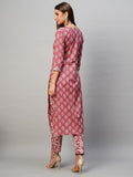 Gosriki Women'S Cotton Blend Straight Printed Kurta With Pant (Gabri Pink-Gs_Xl_Pink_X-Large),Pink,,B0CM9LYW42